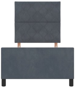 Sötétszürke Bársony Ágykeret 90x200 cm