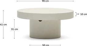 Beton kerek kerti dohányzóasztal ø 90 cm Aiguablava – Kave Home