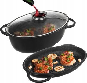 Britfanna Gránit Britfanka Liba Sütő Grillezett Serpenyő 3az1ben