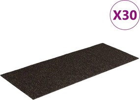 vidaXL öntapadós lépcsőszőnyegek 30 db 60 x 25 cm sötétbarna téglalap alakú