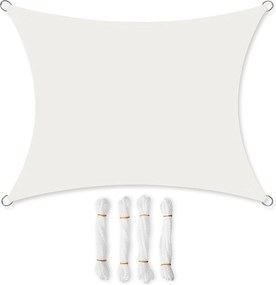 Napellenző kerti vitorla Songmics 2x3 m fehér 200x300cm véd a napsugárzástól