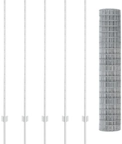 Kerti Kerítésszett 2 db-os készlet Galvanizált acél 10 x 1.4 m