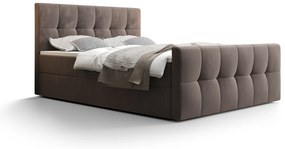 Franciaágy  Boxspring 140 cm Macheta (barna) (matraccal és tárolóhellyel). 1046717