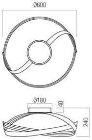 Redo 01-3614 - LED dimmelhető mennyezeti lámpa IMPULS LED/34W/230V, fekete