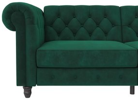 Sötétzöld bársony kinyitható kanapé 236 cm Felix – Støraa