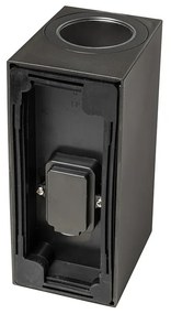 Modern kültéri fali lámpa fekete műanyagból 2-lámpás - Baleno