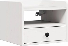 vidaXL Éjjeli asztal fiókkal Fehér 38 x 36 x 29,5 cm Tömör fenyőfa