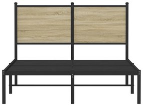 sonoma tölgy színű fém ágykeret matrac nélkül 120 x 200 cm