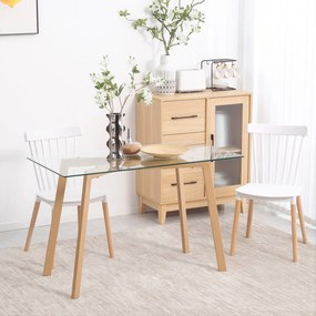 HOMCOM Étkezőasztal 4 fő részére - Modern Konyhaasztal Edzett Üveg Toppal és Fém Lábakkal Fa Hatással, Nappaliba 120x60x76 cm Tiszta | Aosom
