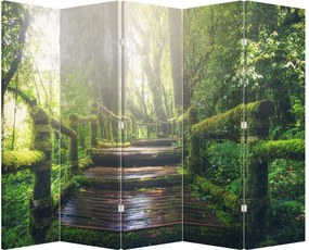 Paraván - falépcsők az erdőben (210x170 cm)