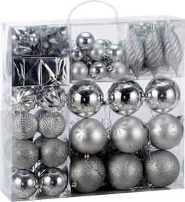 Bombák Karácsonyfa Dekoráció 103db Csillag Ezüst