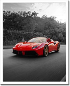 Poszter keretben 40x50 Piros Ferrari Fura
