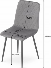 Étkező garnitúra 1 + 4, fekete asztal RAMOD 100x60 cm márvány dekor + zöld TURIN szék fekete lábakkal
