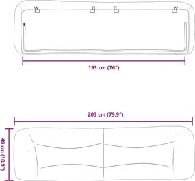 világosszürke szövet fejtámla párna Hvar 193 cm