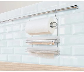 Ezüstszínű függő krómozott acél papírtörlő tartó Lonardo – Metaltex