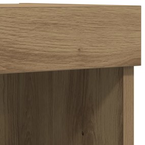 TV Fali Szekrény LED Fényekkel Műgyanta Tölgy 80x30x30 cm