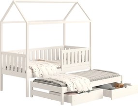 Nemos egyszintes gyerekágy, kihúzható - fehér / 90x200