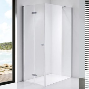 Stuxi Verona 90x100 aszimmetrikus csuklóajtós zuhanykabin 6 mm vízlepergető biztonsági üveggel, króm
