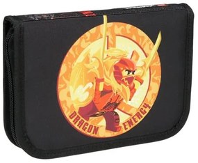 Tolltartó, klapnis, cipzáras, töltött, LEGO Ninjago Dragon Energy, fekete-mintás (L200852502)