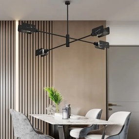 Csillár rúdon ASTRA 4xE27/60W/230V fekete