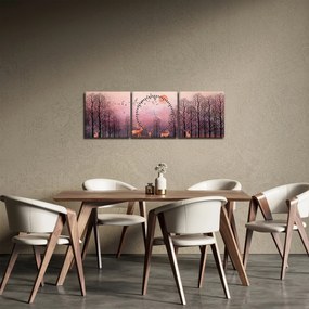 Kép - Szarvas a lenyugvó nap fényében (órával) (90x30 cm)