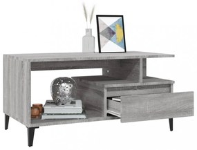 vidaXL szürke sonoma szerelt fa dohányzóasztal 90x49x45 cm