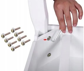 Öltözőasztal LED tükör és fehér zsámoly