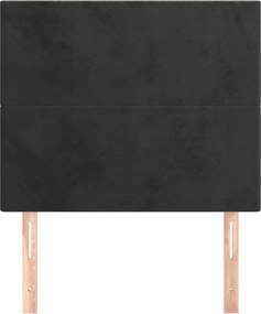 fekete bársony fejtámla 100x5x118/128 cm