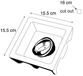 Beépített spotlámpa fehér 15 cm négyzet alakú dönthető - Gypsy Stucco