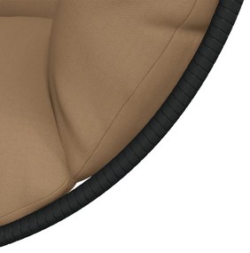 tópszínű rattan és acél függő kagylószék állvánnyal