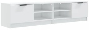 2 db magasfényű fehér szerelt fa TV-szekrény 80x35x36,5 cm
