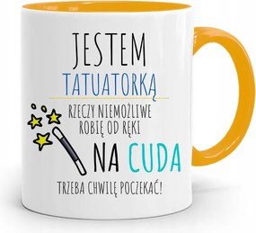 Tetoválóknak Tetováló Bögre Sárga Ajándék fényképes nyomtatással