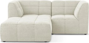 Bézs buklé sarokkanapé (bal oldali-heverő résszel) Aloha – Makamii