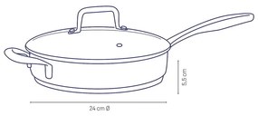 Flavoria rozsdamentes acél serpenyő fedéllel, ø 24 cm - Kela