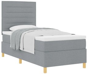 Boxspring ágy matraccal Világosszürke 90x200 cm Szövet