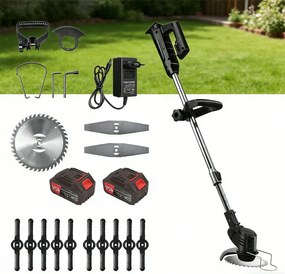 Akkumulátoros Fűszegélynyíró Kerekes Fűkasza 2X 21V 2Ah Készlet