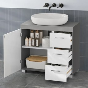 IVY mosdó alatti szekrény, 30x70x64 cm, fehér/szürke Vasagle