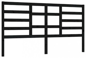 fekete tömör fenyőfa ágyfejtámla 186 x 4 x 104 cm