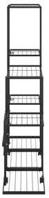 fekete acél virágtartó állvány kerékkel 94,5 x 25 x 92,5 cm
