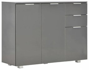 szürke magasfényű tálalószekrény 107x35x80,5 cm