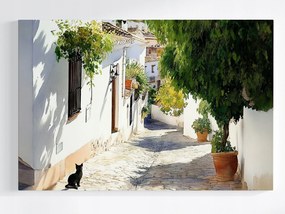 Poszter Tájkép Város Dél Utca Fekete Macska 60x40