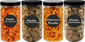 Befőttes üvegek ételtárolók tészta fűszerek 1250ml 4 db matricák