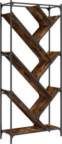 vidaXL füstös tölgy színű szerelt fa és fém könyvszekrény 79x30x180 cm