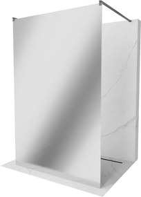 Mexen Kioto, Walk-In zuhanyparaván 130 x 200 cm, 8 mm-es tükörmintás üveg, grafit profil, 800-130-002-95-50