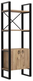 Regál Mupeli 1 (atlanti fenyő + fekete) . Akció -20%. 1092846