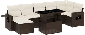 vidaXL 8 részes barna polyrattan kerti ülőgarnitúra párnákkal