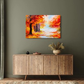 Kép - olajfestmény, színes ősz (90x60 cm)