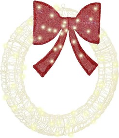vidaXL Koszorú 60 LED-del Meleg fehér 76 x 76 x 8,5 cm Akril