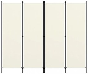fehér 4 paneles paraván 200 x 180 cm