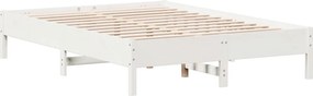 vidaXL fehér tömör fenyőfa ágy matrac nélkül 140 x 200 cm